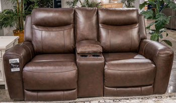 Gravier Power Reclining Loveseat with Console - Dayton Discount Furniture
