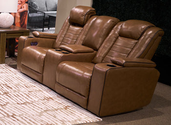Gruaro Power Reclining Loveseat with Console - Dayton Discount Furniture