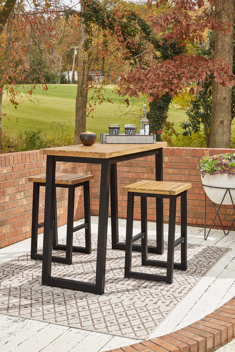 Town Wood Outdoor Counter Table Set (Set of 3) Outdoor Counter Table Ashley Furniture