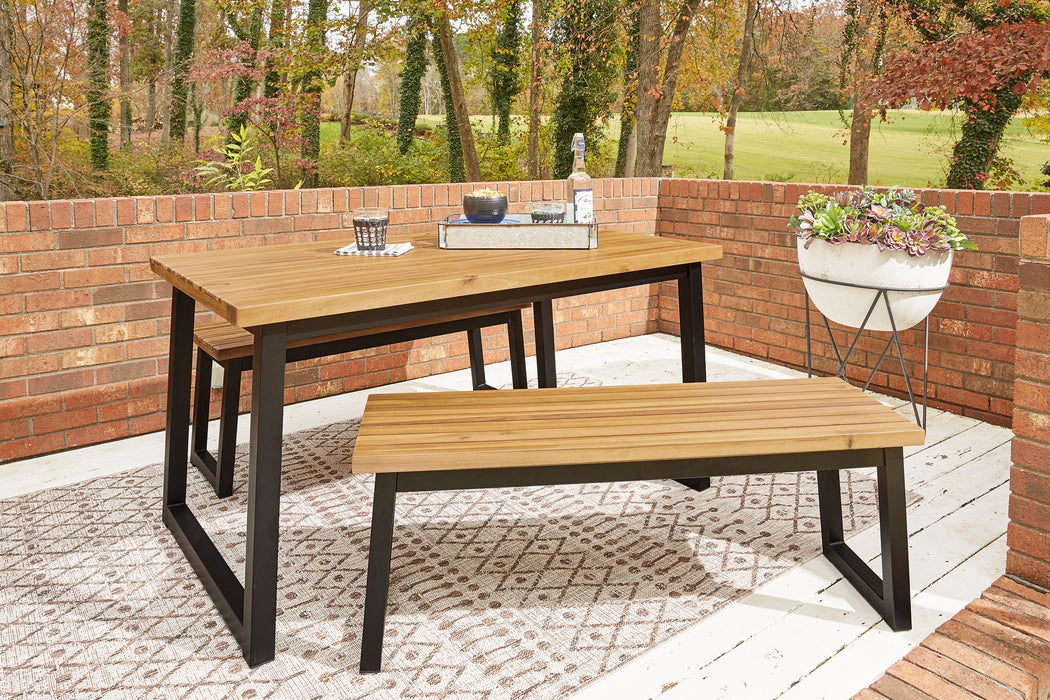 Town Wood Outdoor Dining Table Set (Set of 3) Outdoor Dining Table Ashley Furniture