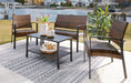 Zariyah Outdoor Love/Chairs/Table Set (Set of 4) Outdoor Seating Set Ashley Furniture