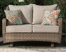 Clear Ridge Glider Loveseat with Cushion Outdoor Seating Ashley Furniture