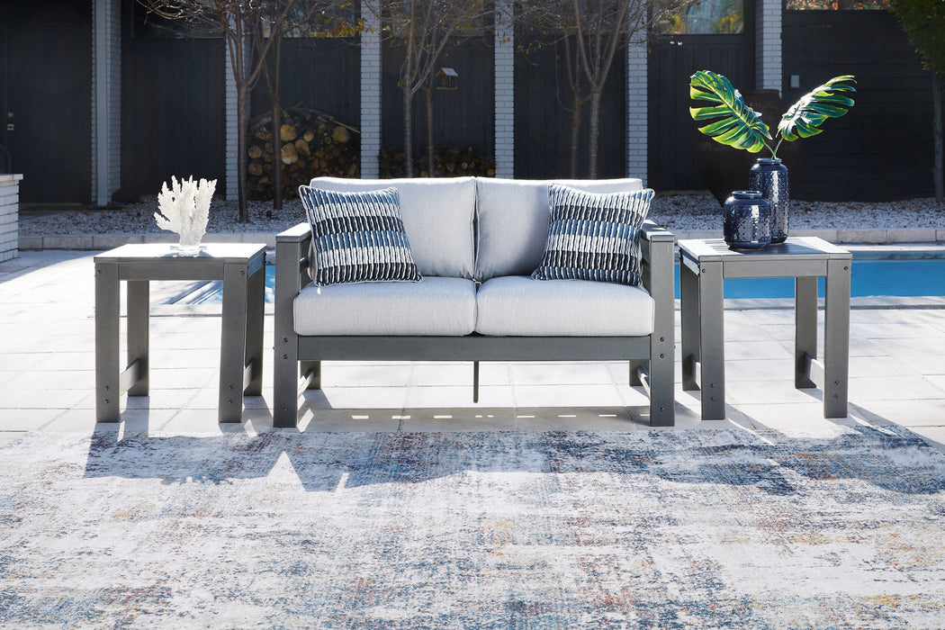 Amora Outdoor Loveseat with Cushion Outdoor Seating Ashley Furniture