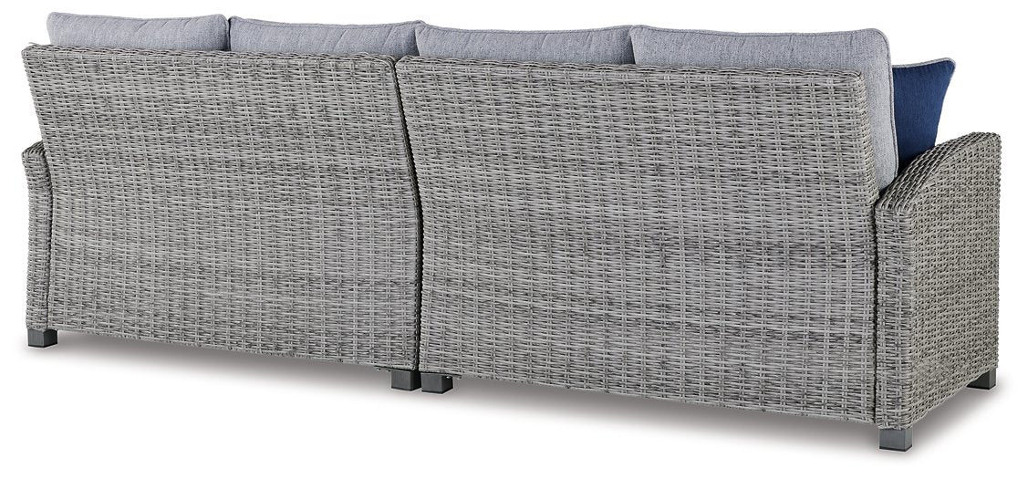 Naples Beach Outdoor Right and Left-arm Facing Loveseat with Cushion (Set of 2) Outdoor Seating Ashley Furniture