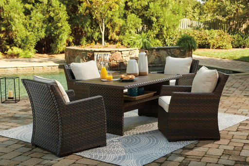 Easy Isle Outdoor Table and 4 Chairs Outdoor Seating Set Ashley Furniture
