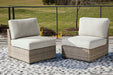 Calworth Outdoor Armless Chair with Cushion (Set of 2) Outdoor Seating Ashley Furniture