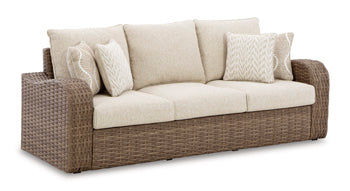 Sandy Bloom Outdoor Sofa with Cushion Outdoor Seating Ashley Furniture