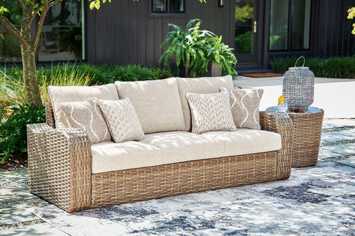 Sandy Bloom Outdoor Sofa with Cushion Outdoor Seating Ashley Furniture