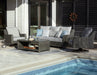 Elite Park Outdoor Sofa, Lounge Chairs and Cocktail Table Outdoor Table Set Ashley Furniture
