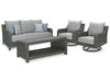 Elite Park Outdoor Sofa, Lounge Chairs and Cocktail Table Outdoor Table Set Ashley Furniture