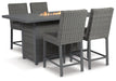 Palazzo Outdoor Counter Height Dining Table with 4 Barstools Outdoor Pub Table w/FP Ashley Furniture