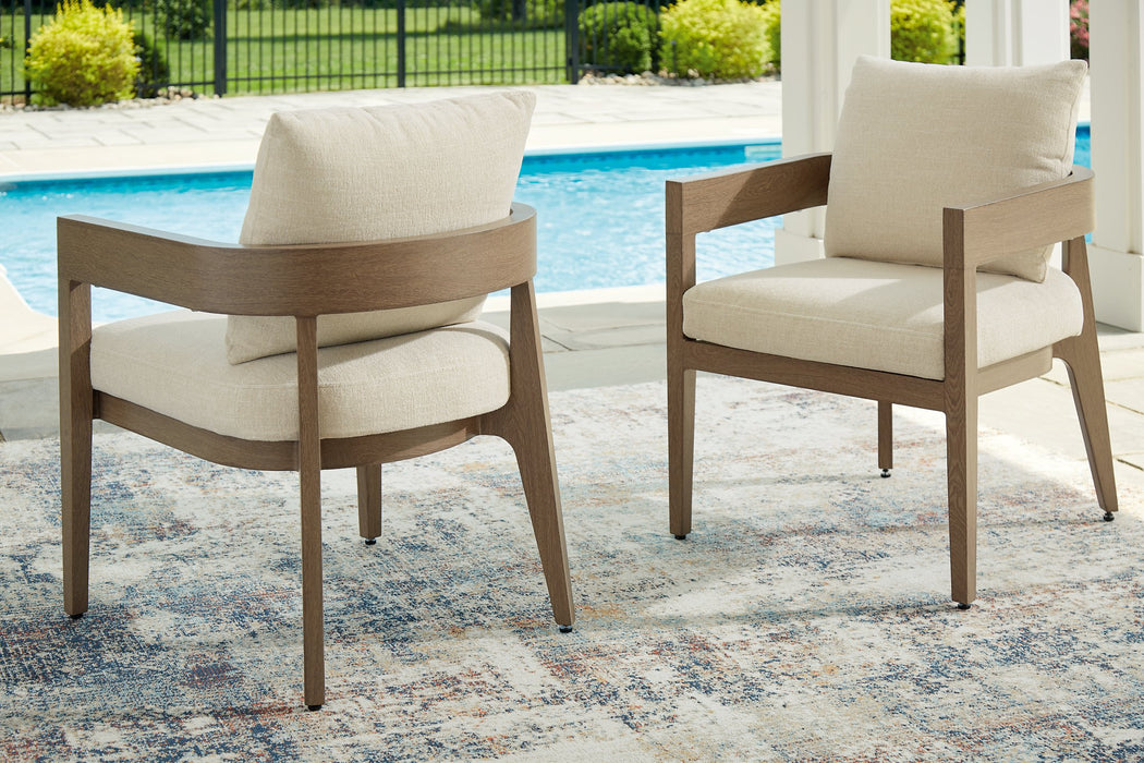 Serene Bay Outdoor Dining Arm Chair with Cushion (Set of 2) Outdoor Dining Chair Ashley Furniture