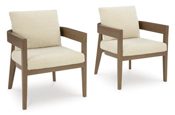 Serene Bay Outdoor Dining Arm Chair with Cushion (Set of 2) Outdoor Dining Chair Ashley Furniture