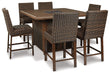 Paradise Trail Outdoor Counter Height Dining Table with 4 Barstools Outdoor Barstool Ashley Furniture