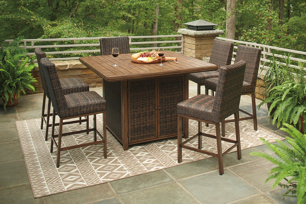 Paradise Trail Outdoor Bar Table Set Outdoor Seating Set Ashley Furniture