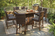 Paradise Trail Outdoor Counter Height Dining Table with 4 Barstools Outdoor Barstool Ashley Furniture