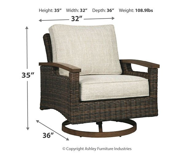 Paradise Trail Swivel Lounge Chair (Set of 2) Outdoor Seating Ashley Furniture