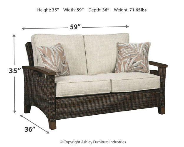 Paradise Trail Loveseat with Cushion Outdoor Seating Ashley Furniture