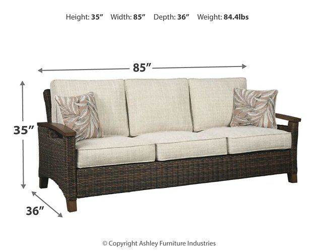 Paradise Trail Sofa with Cushion Outdoor Seating Ashley Furniture