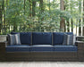 Grasson Lane Grasson Lane Nuvella Sofa, Loveseat, Lounge Chair and Ottoman with Coffee and End Table Outdoor Table Set Ashley Furniture
