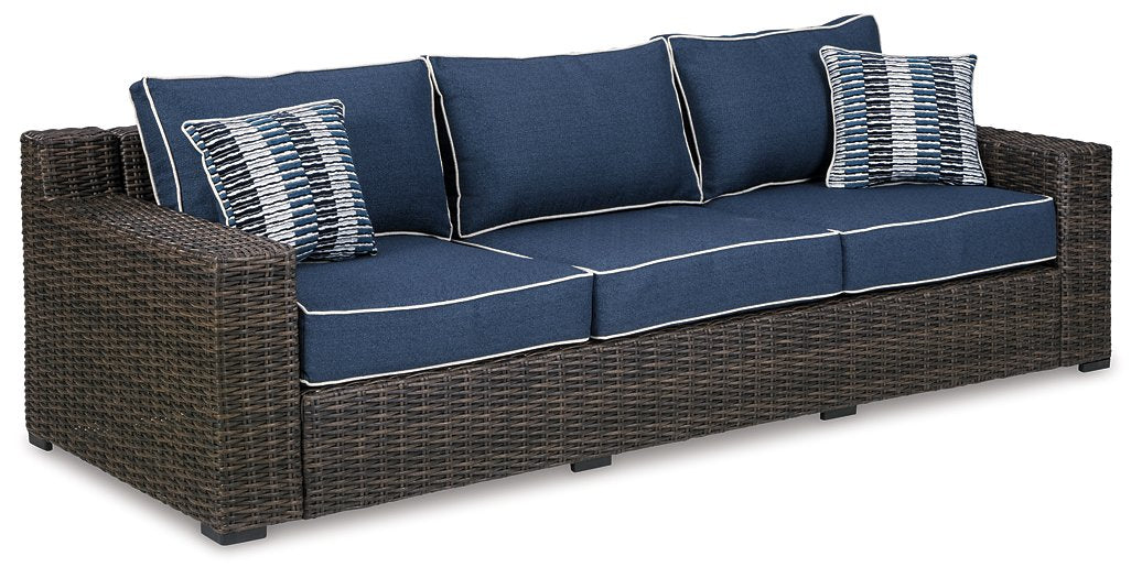Grasson Lane Outdoor Sofa and Loveseat with Ottoman Outdoor Seating Set Ashley Furniture