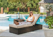 Coastline Bay Outdoor Chaise Lounge with Cushion Outdoor Seating Ashley Furniture