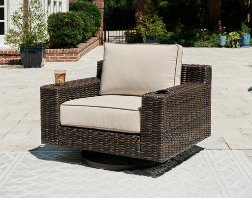 Coastline Bay Outdoor Swivel Lounge with Cushion Outdoor Seating Ashley Furniture