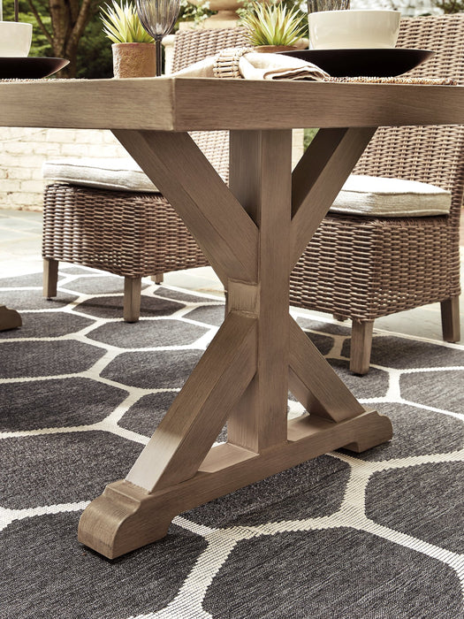 Beachcroft Dining Table with Umbrella Option Outdoor Dining Table Ashley Furniture