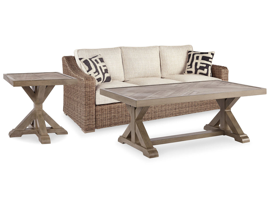 Beachcroft Beachcroft Nuvella Sofa with Coffee and End Table Outdoor Table Set Ashley Furniture