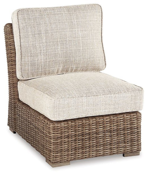 Beachcroft Outdoor Armless Chair with Cushion Outdoor Seating Ashley Furniture