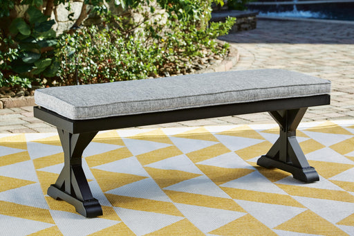 Beachcroft Outdoor Bench with Cushion - Dayton Discount Furniture
