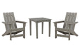 Visola Outdoor Adirondack Chair Set with End Table Outdoor Seating Set Ashley Furniture