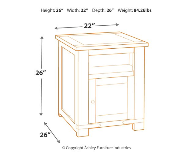 Budmore End Table with USB Ports & Outlets End Table Ashley Furniture