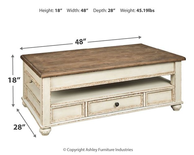 Realyn Coffee Table with Lift Top Cocktail Table Lift Ashley Furniture