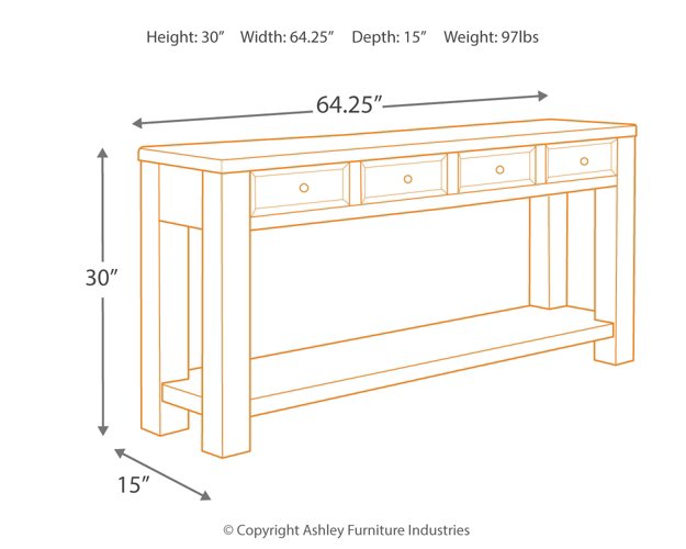 Gavelston Sofa/Console Table Sofa Table Ashley Furniture