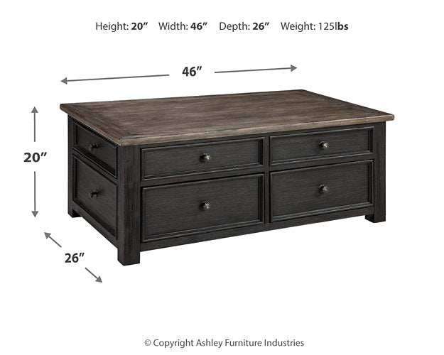 Tyler Creek Coffee Table with Lift Top Cocktail Table Lift Ashley Furniture