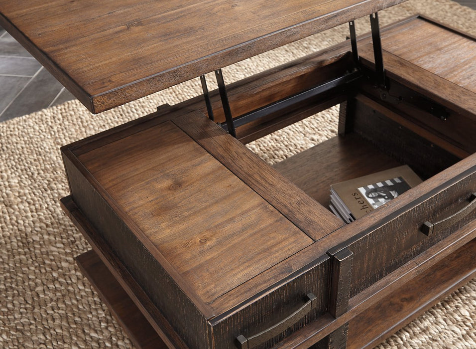 Stanah Coffee Table with Lift Top Cocktail Table Lift Ashley Furniture