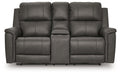 Bleckley Power Reclining Loveseat with Console - Dayton Discount Furniture