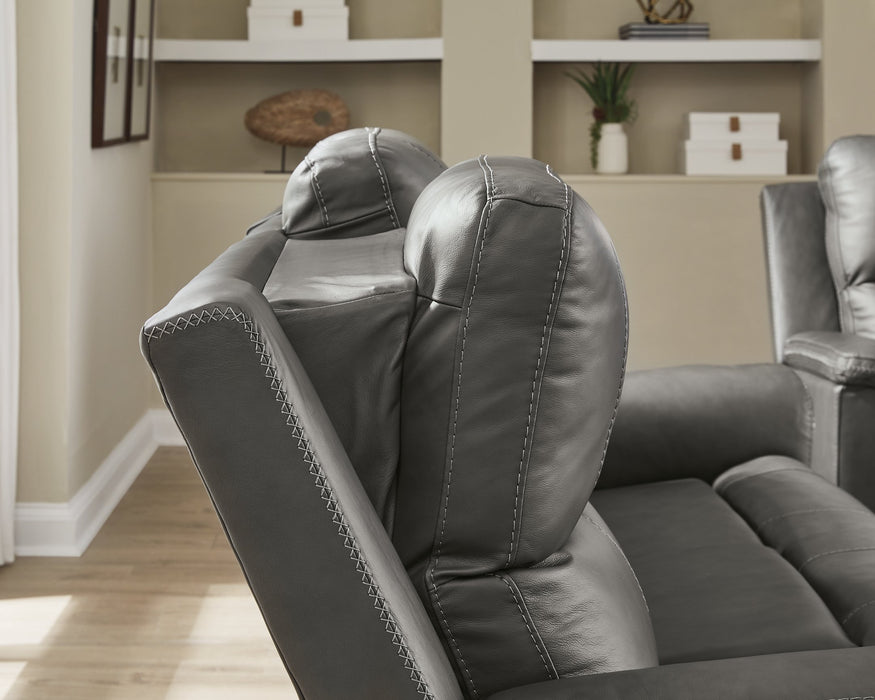 Bleckley Power Reclining Loveseat with Console - Dayton Discount Furniture