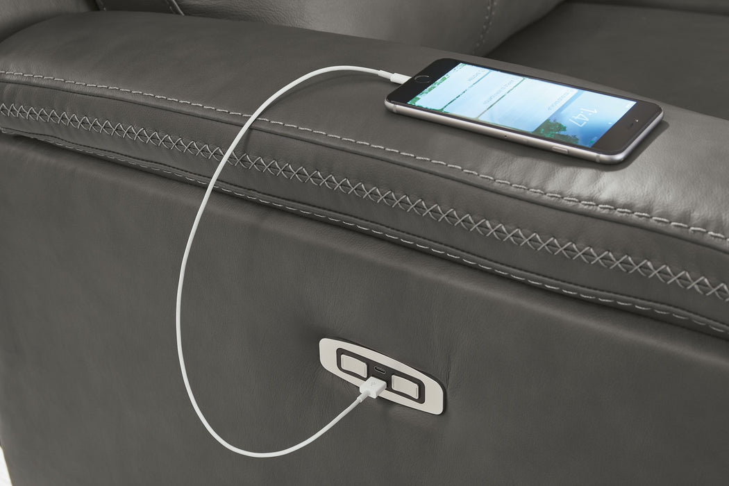 Bleckley Power Reclining Loveseat with Console - Dayton Discount Furniture