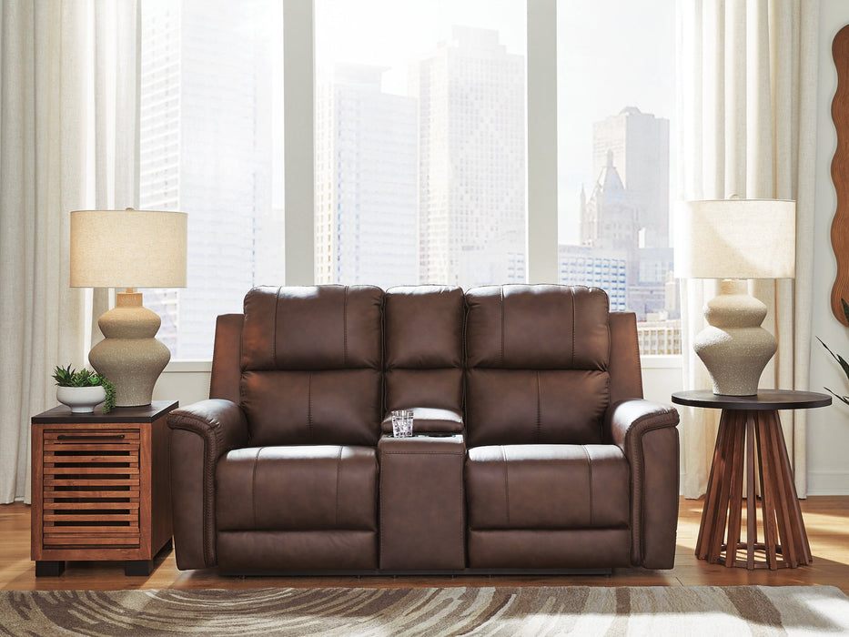 Bleckley Power Reclining Loveseat with Console - Dayton Discount Furniture