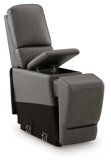 5Z - Pittson Power Reclining Sectional Loveseat with Console - Dayton Discount Furniture