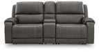 5Z - Pittson Power Reclining Sectional Loveseat with Console - Dayton Discount Furniture