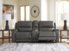 5Z - Pittson Power Reclining Sectional Loveseat with Console - Dayton Discount Furniture