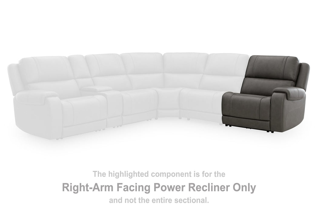 5Z - Pittson Power Reclining Sectional Loveseat - Dayton Discount Furniture