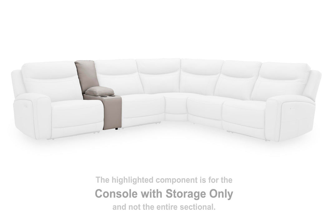 Gravier Power Reclining Sectional with Storage Console Sectional Ashley Furniture