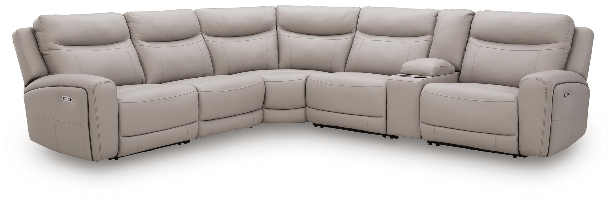 Gravier Power Reclining Sectional with Storage Console Sectional Ashley Furniture