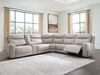 Gravier Power Reclining Sectional with Storage Console Sectional Ashley Furniture