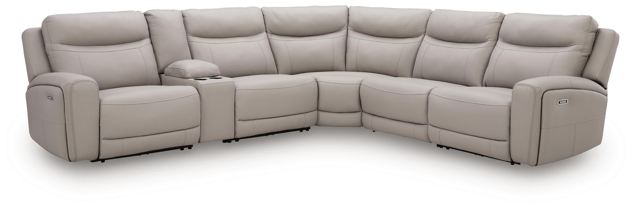 Gravier Power Reclining Sectional with Storage Console Sectional Ashley Furniture