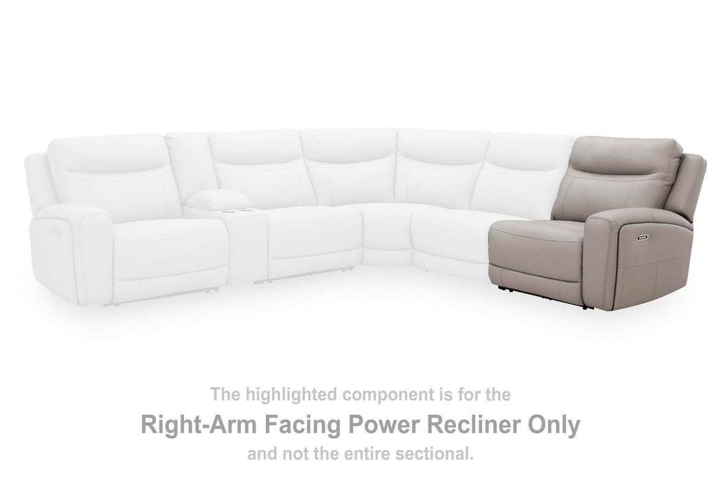 Gravier Power Reclining Sectional with Storage Console Sectional Ashley Furniture